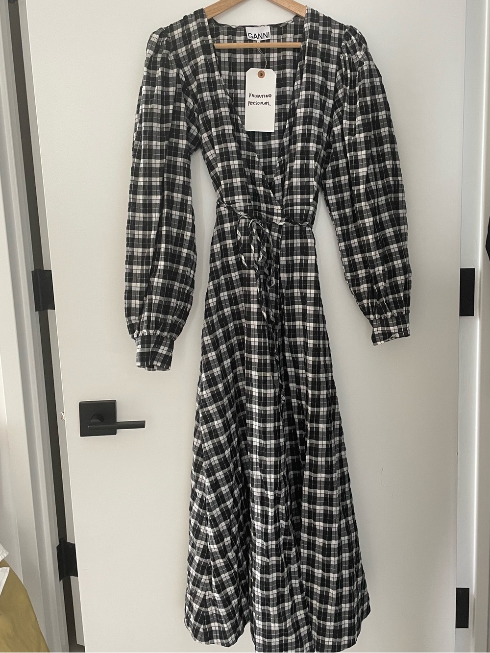 Ganni Black & White Gingham dress